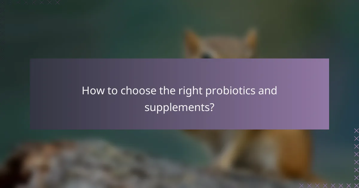 How to choose the right probiotics and supplements?