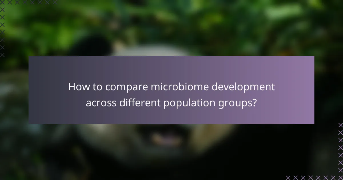 How to compare microbiome development across different population groups?