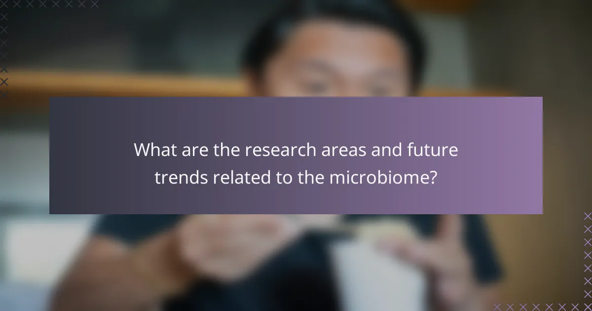 What are the research areas and future trends related to the microbiome?